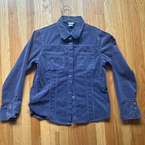 Maurices Corduroy Shirt Blue/Purple Casual Button Down XL 100% Cotton VTG 90's